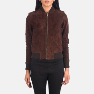 Brown suede leather jacket